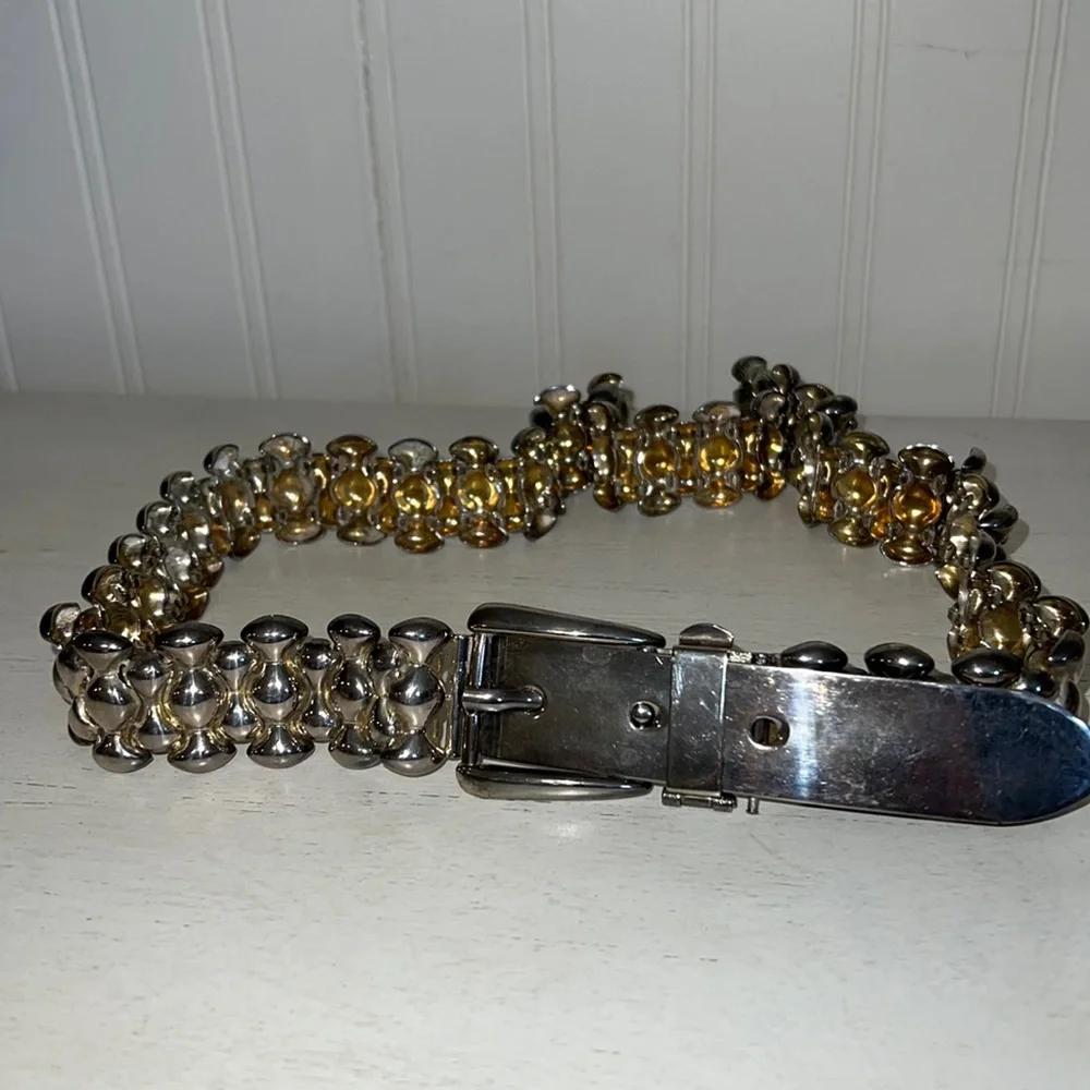 Rare Vintage Silver plate heavy link ladies belt 32”